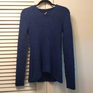 Free People Blue Crew Neck Sweater SZ S, Acrylic/Nylon/Cotton